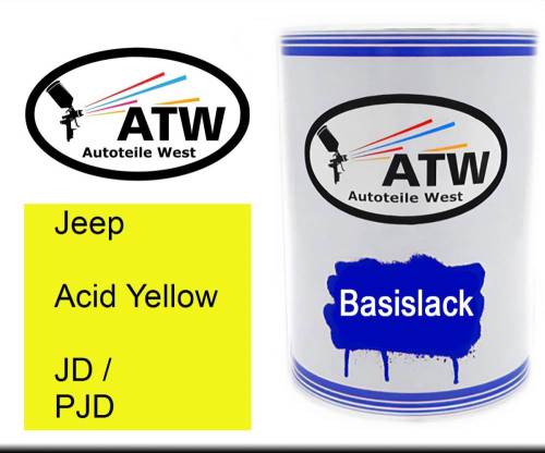 Jeep, Acid Yellow, JD / PJD: 500ml Lackdose, von ATW Autoteile West.